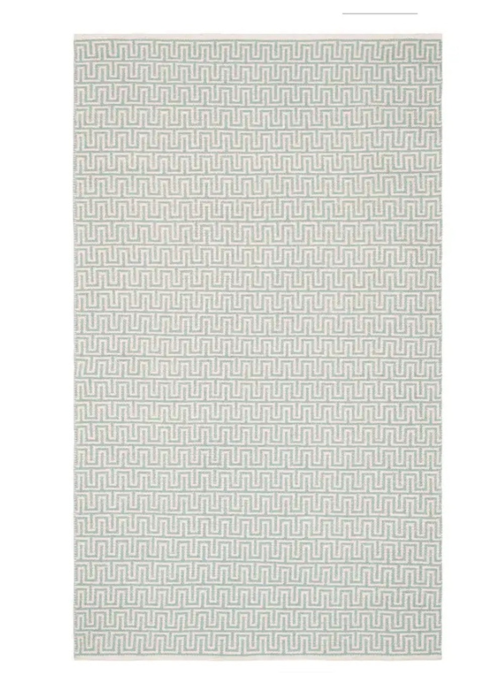 NWT Annie Selke $88 Zipper Handwoven Cotton Runner 2’6” x 8’ Lt. Blue/White